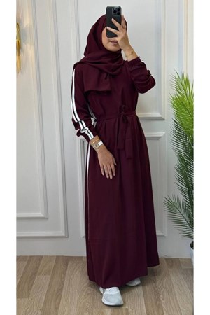 عباية +شال للمحجبات موديل g1153 - خمري (خدمة الدفع عند الباب - القياسات المتوفرة 40,44,46,48)