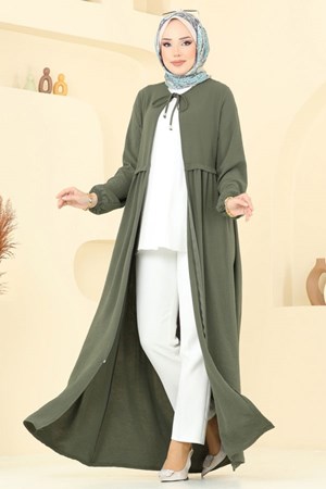 عباية أخضر عفني غامق (خدمة الدفع عند الباب - القياسات المتوفرة 38,40,42,44,46,48) الدفع بعد الاستلام