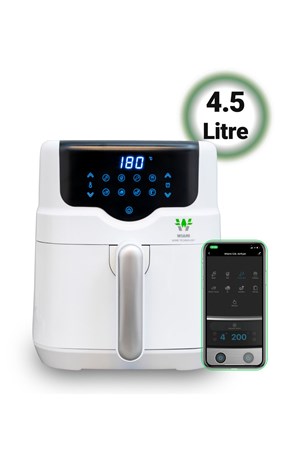 مقلاة هوائية وامي سعة 4.5 لتر، مقلاة ذكية باللون الأبيض عرضhomeappliances