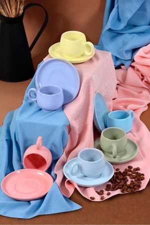 طقم أكواب VOLE Bonibon مكون من 12 قطعة / طقم أكواب لـ 6 أشخاص / طقم أكواب ملون (80 مل)