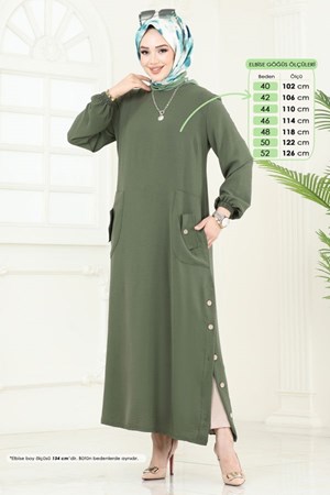 فستان اخضر عفني (خدمة الدفع عند الباب - القياسات المتوفرة 52) الدفع بعد الاستلام