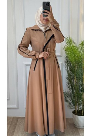 مانطو موسم صيفي للمحجبات لعددت الوان موديل m8007 - بيج (خدمة الدفع عند الباب - القياسات المتوفرة 38,40,42,44,48,50,52)